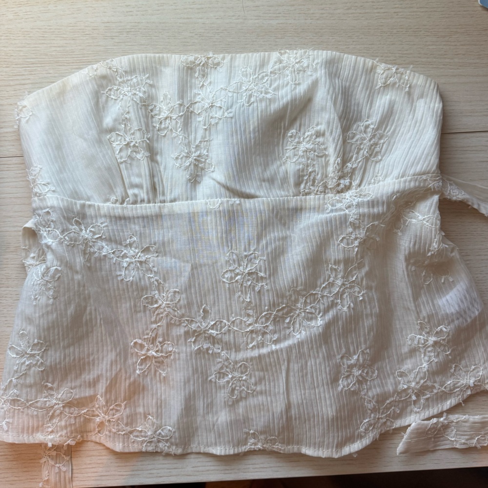 Princess Polly Cream Textured Top